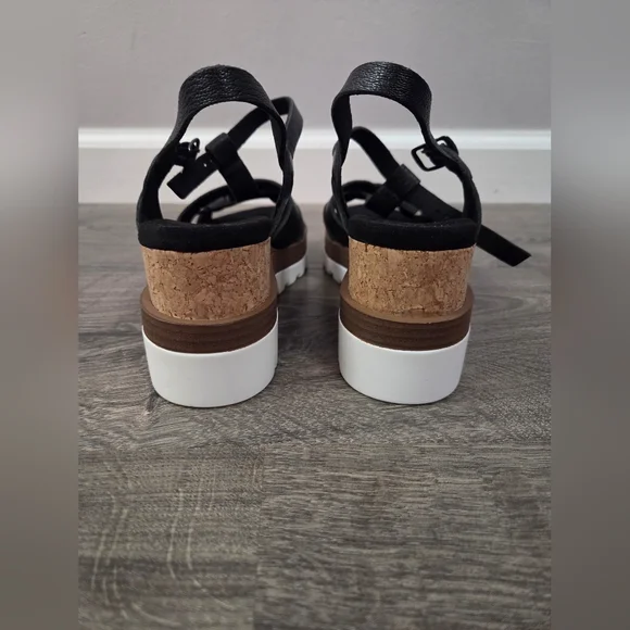 Vaneli Womens Black and Brown Wedge Sandals Size 6.5 - Picture 3 of 5